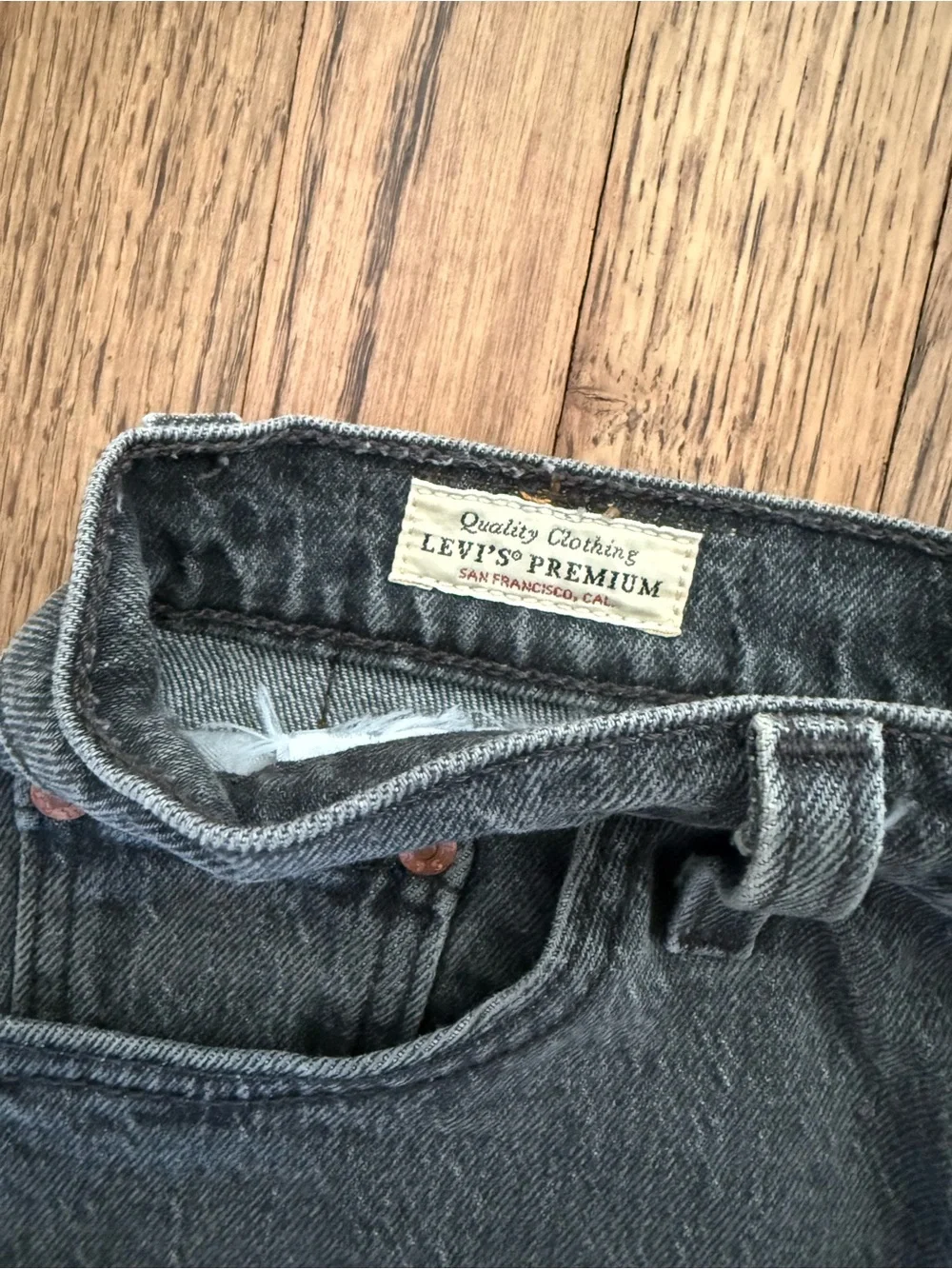 Levi’s black denim shorts